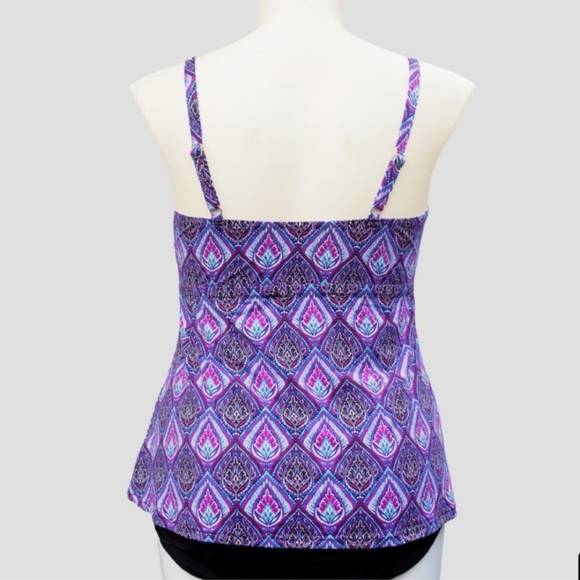 Leilani Tankini Purple Underwire Top Only Plus New - Picture 2 of 8